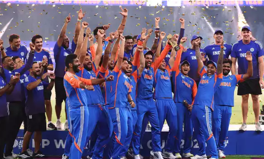 India refused to take the trophy from the ACC President and PCB Chairman